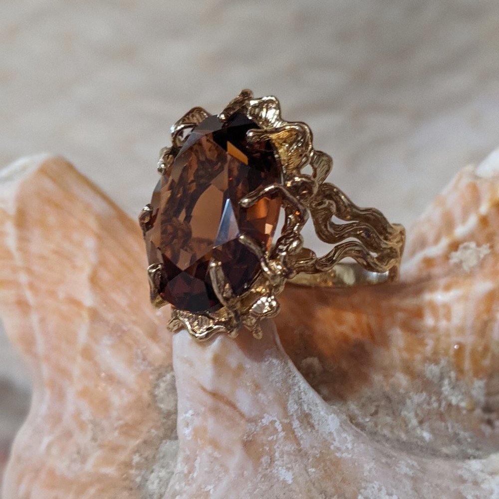 Fantasia by Deserio gold over Sterling Cocktail Ring NEW REDUCED PRICE!!